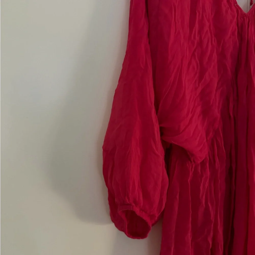 Anthropologie Fuchsia dress balloon v neck Let Me Be NWT - Picture 6 of 6
